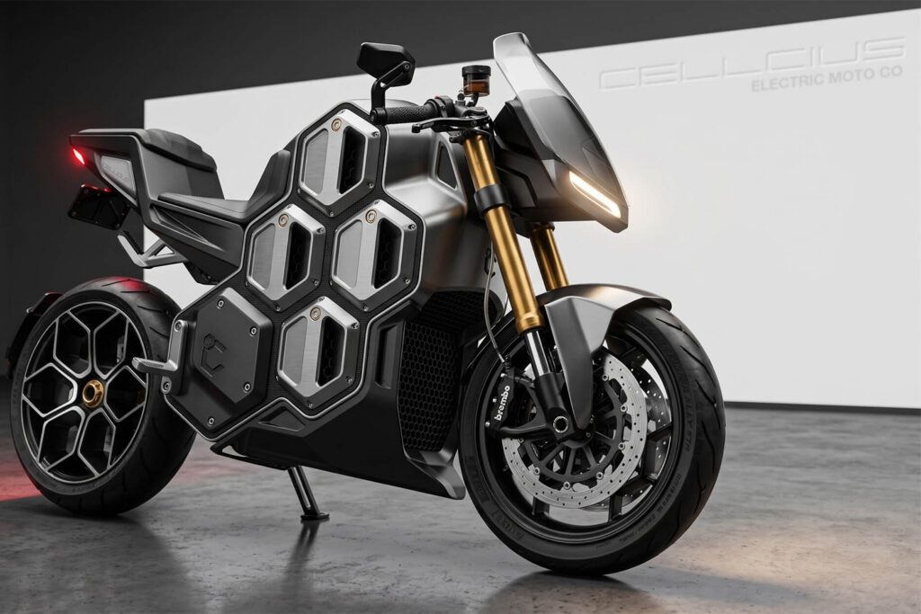 Cellcius C-01: австралийский концепт супербайка разделяет батарею на восемь сменных ячеек
