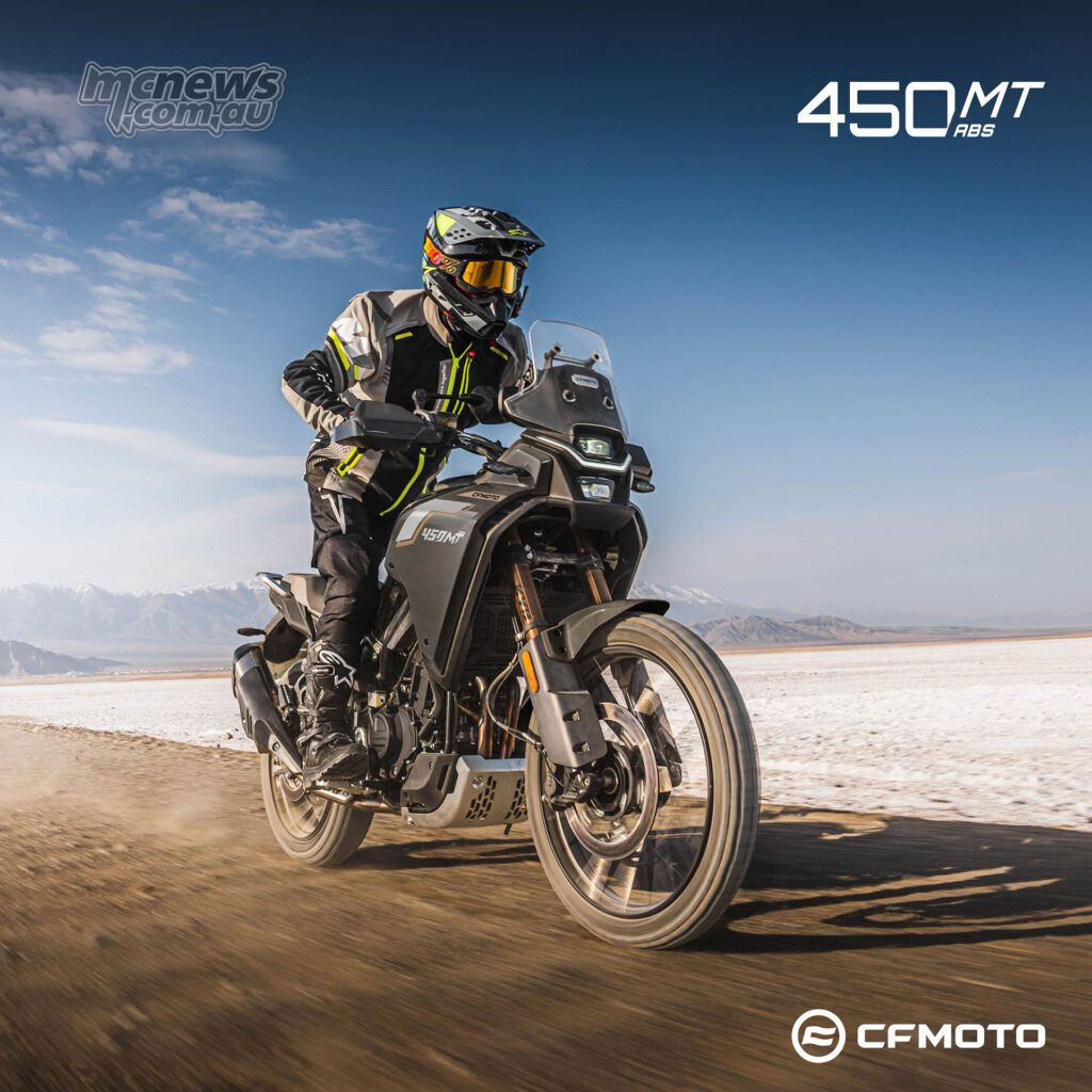 Приключенческая модель CFMOTO 450MT в рамках Ride Forward Sale предлагается по цене $9,990 с учетом выезда, предлагая размер