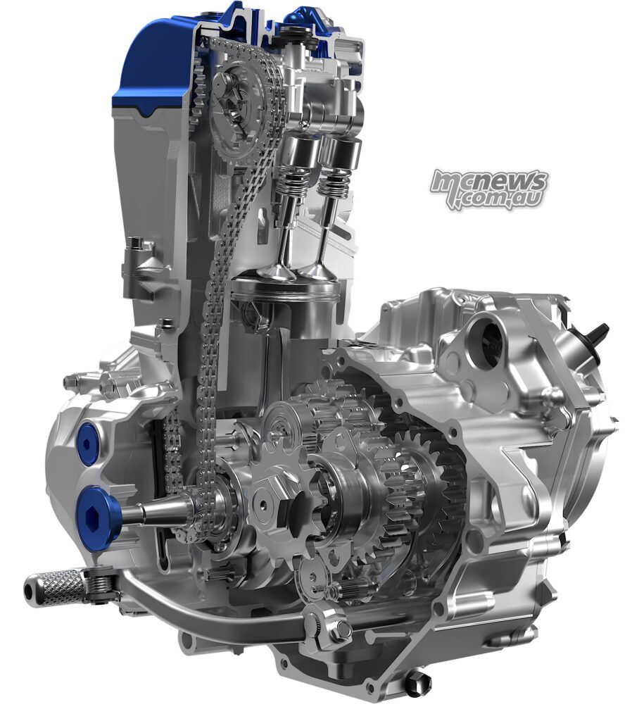 Новый двигатель YZ250F использует коромысло с приводом клапанов через finger-follower — по словам Yamaha, это решение
