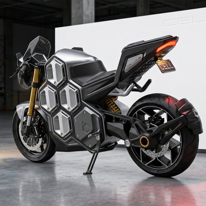 Cellcius C-01: австралийский концепт супербайка разделяет батарею на восемь сменных ячеек