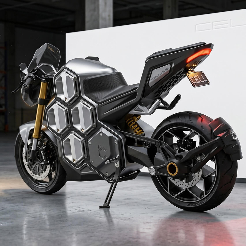 Cellcius C-01: австралийский концепт супербайка разделяет батарею на восемь сменных ячеек
