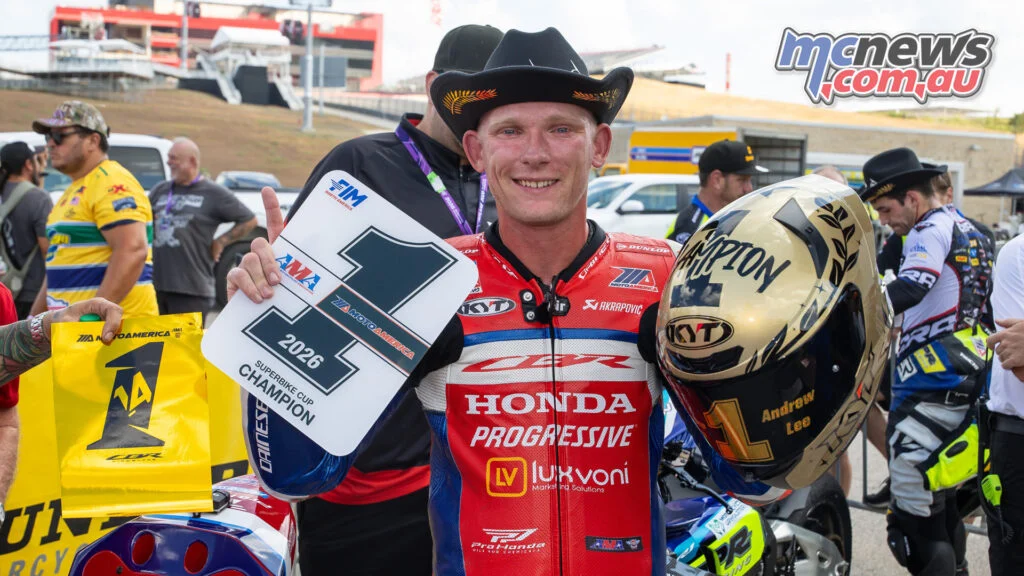 Эндрю Ли завоевал титул Superbike Cup 2026 года в субботу, оформив свой четвёртый чемпионский титул MotoAmerica. – Image