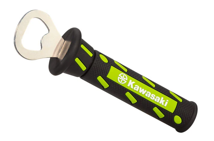 Тяжелый открыватель Kawasaki Bottle Opener привносит мастерскую эстетику на барбекю или к холодильнику в гараже.