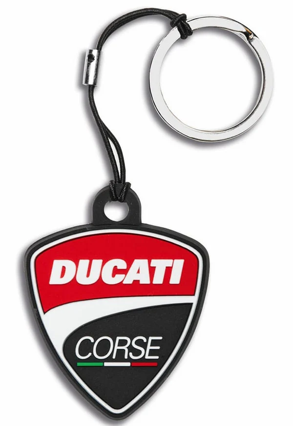 Резиновый брелок Ducati Corse Shield — самый доступный подарок в подборке ко Дню отца.