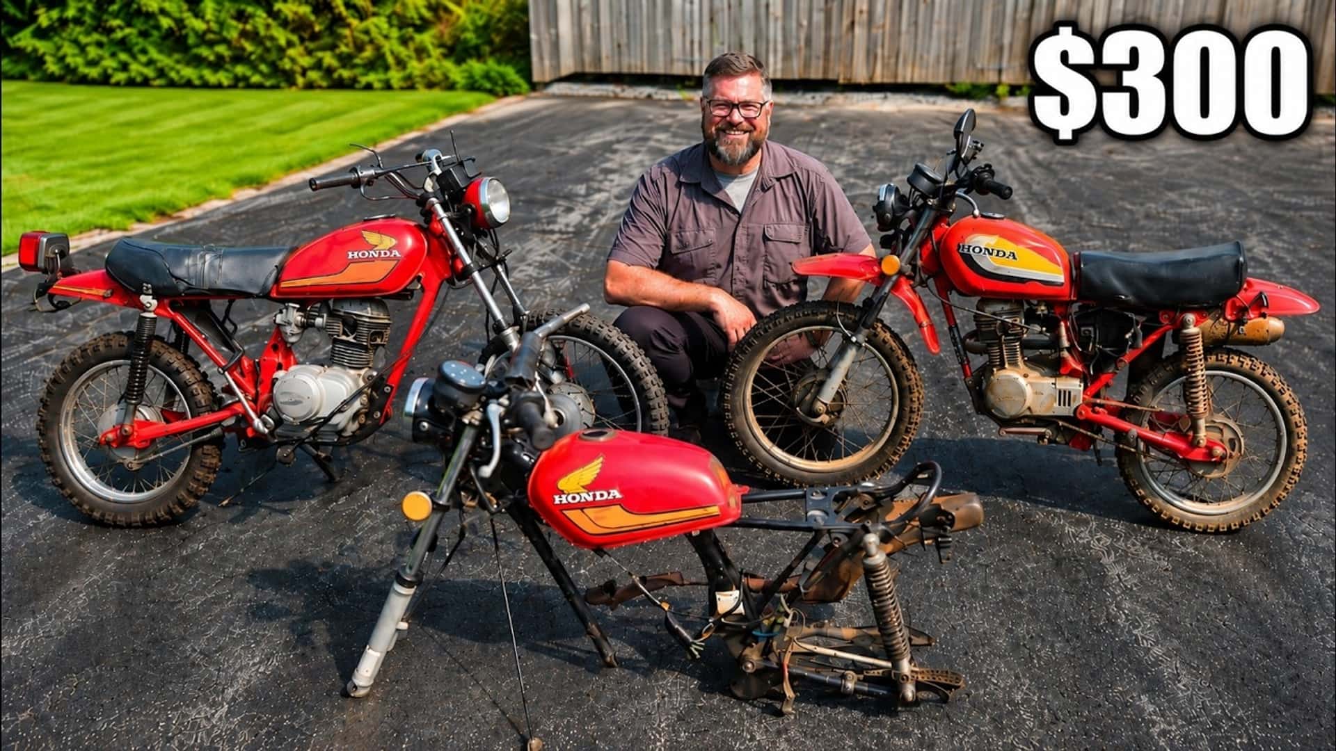 Покупка трёх винтажных Honda dirt bike всего за $300 — отличная инвестиция
